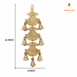 " Brass Shubh Labh/ Shri Ganesha  Namah Wall Hanging With Bells" - Image 5