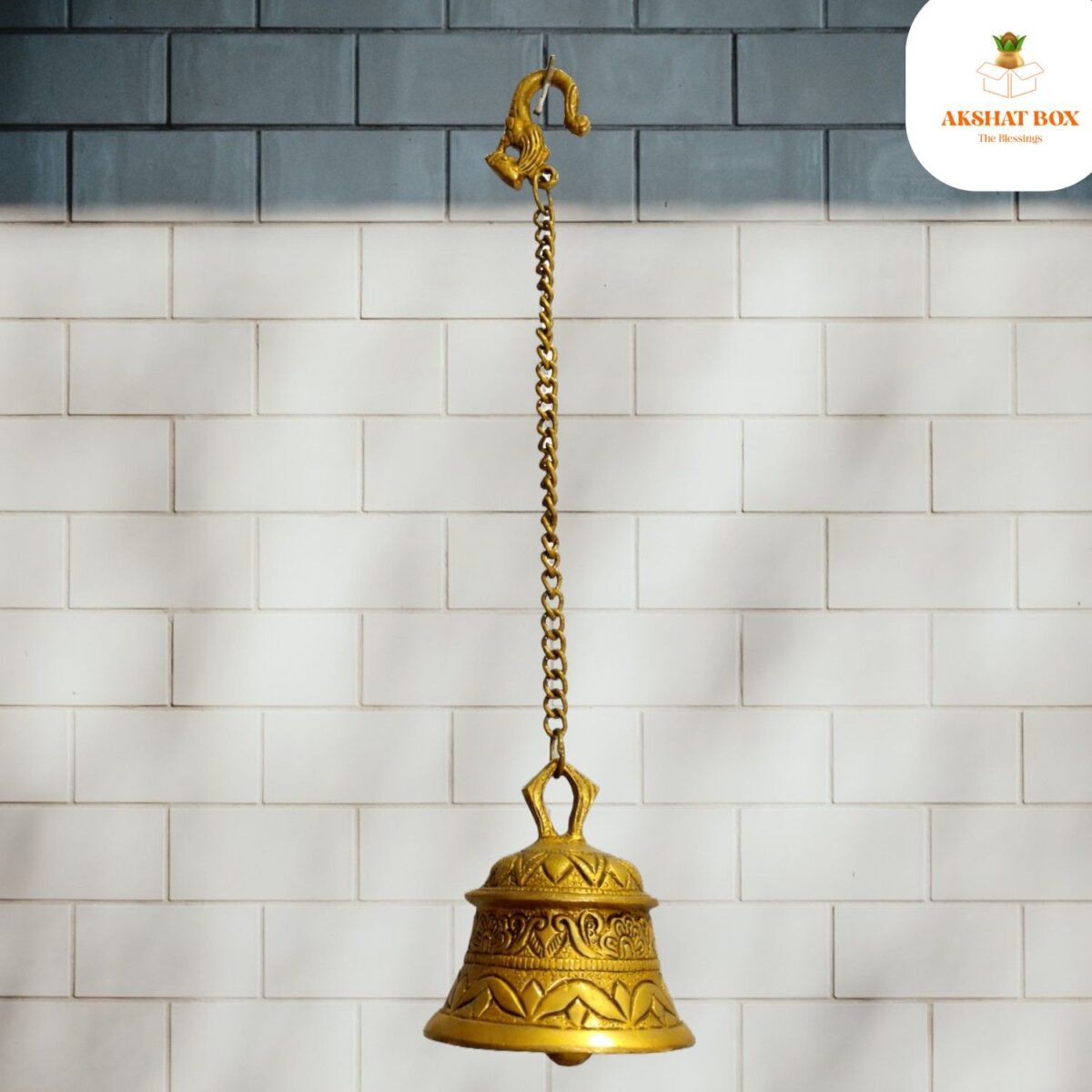Engraved  Designed Bell for pooja room Decoration - Image 4