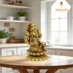 Brass Laxmi IDol On Lotus Small 3" - Image 5