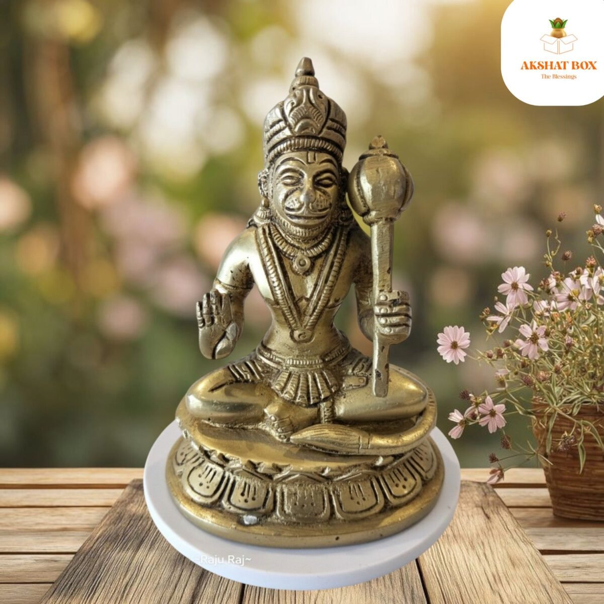 Brass Hanuman  Idol With Gadda - Image 4