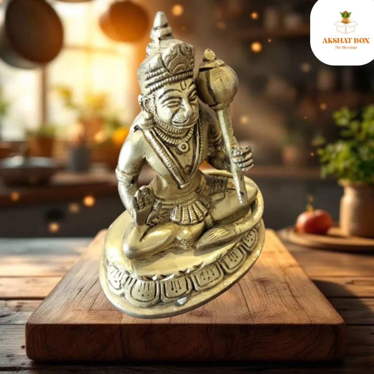 Brass Hanuman  Idol With Gadda - Image 6