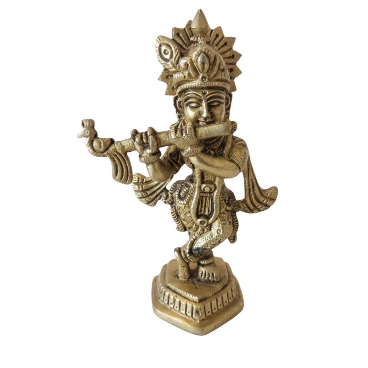 Brass Krishna With Flute 5" - Image 2