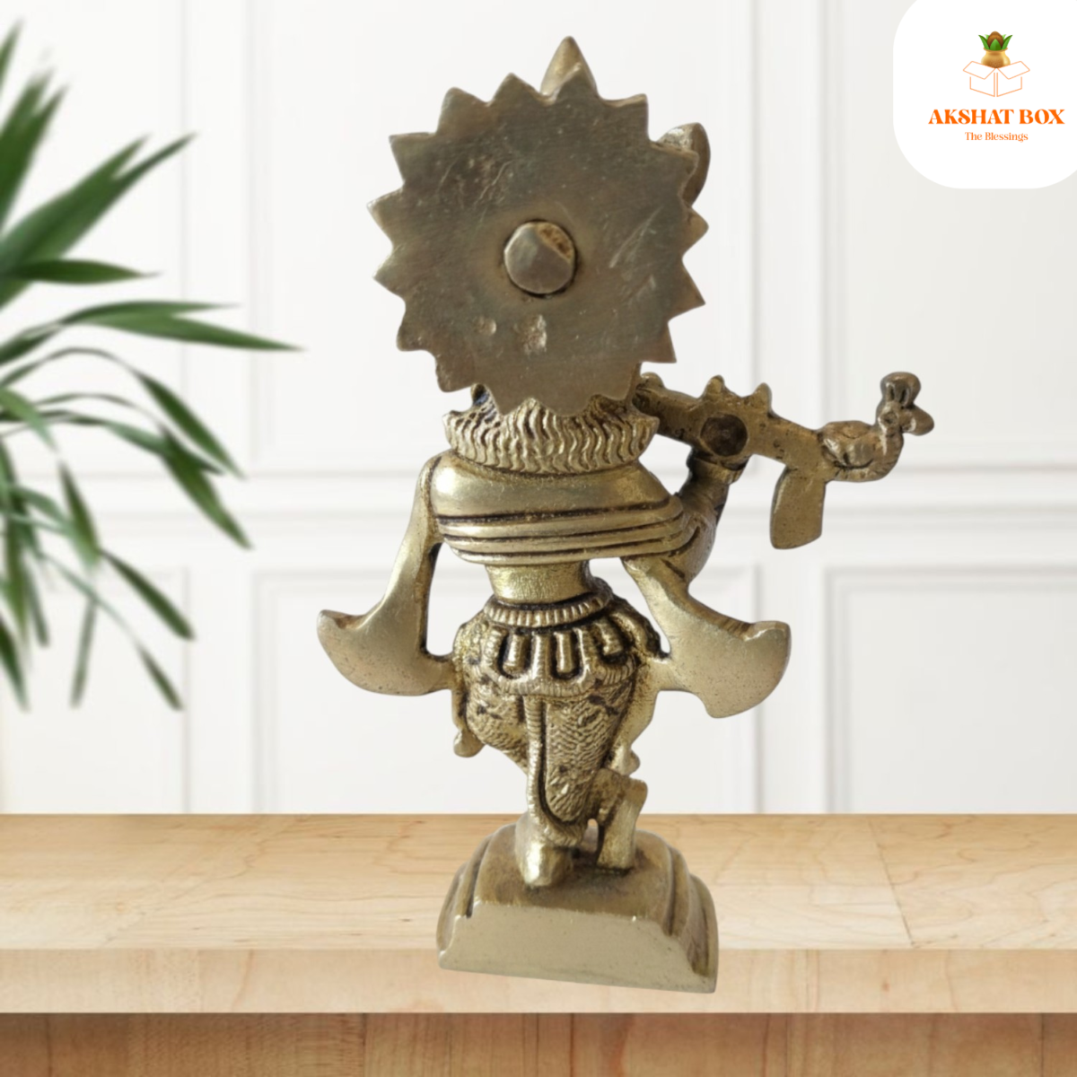 Brass Krishna With Flute 5" - Image 6