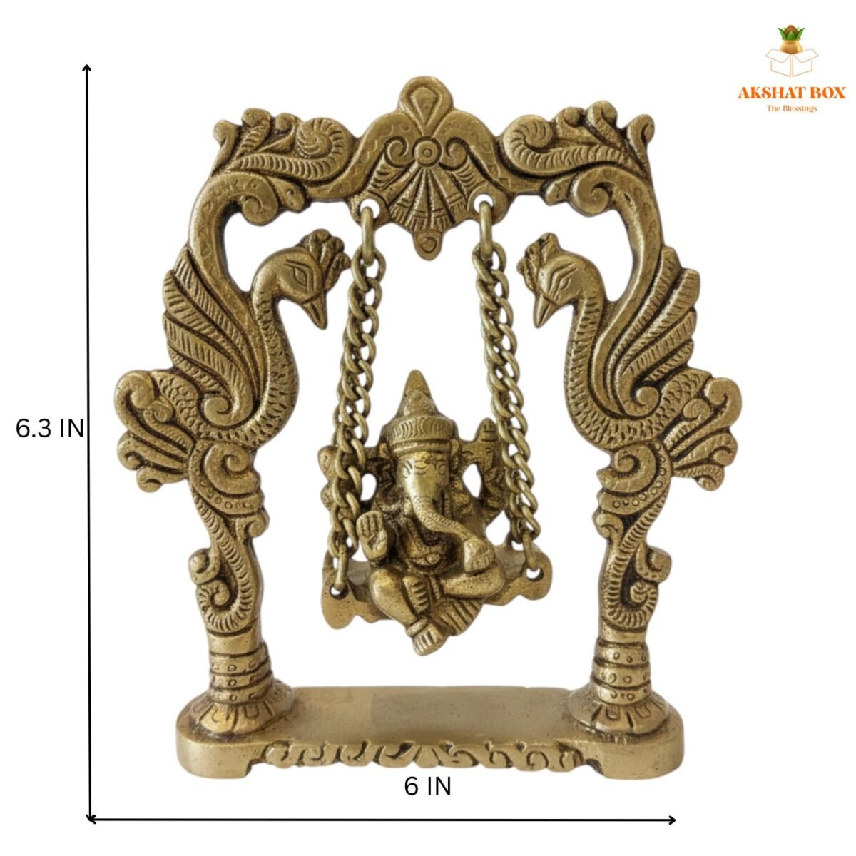 Brass Ganesh With Jhoola - Image 3