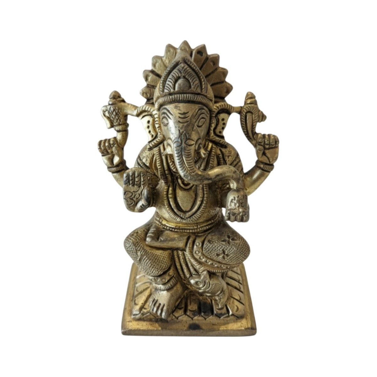 Brass Ganesh On Shinhasan - Image 2