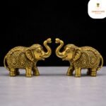Brass Antique  Elephant engraved
