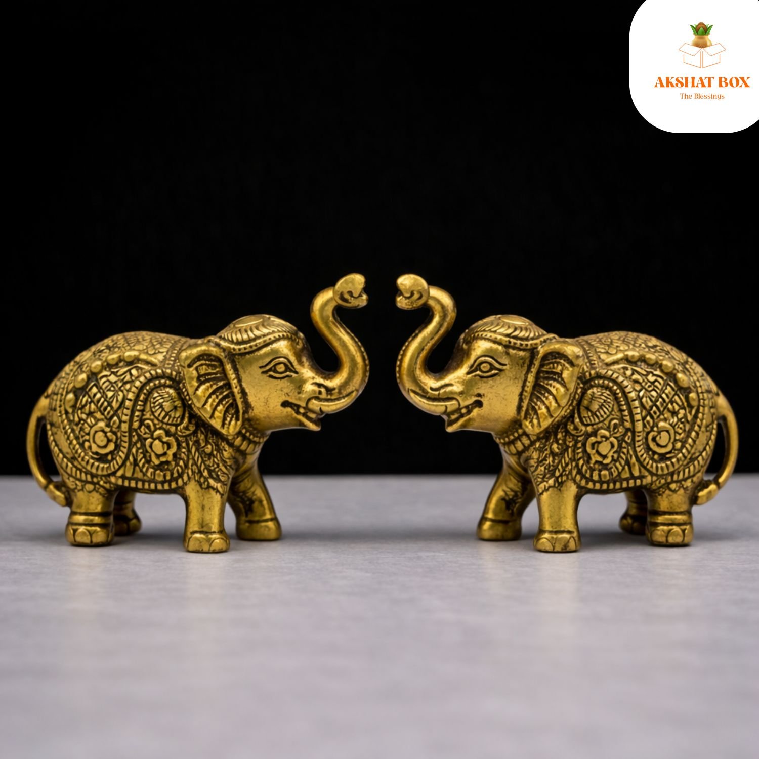 AMAZON 2026 (5) Brass Antique Elephant engraved - Image 1