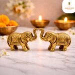 Brass mini elephant set of 2