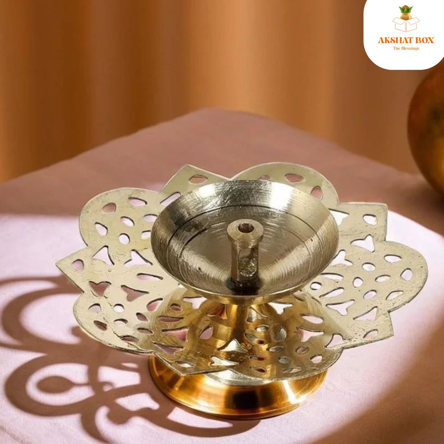 AMAZON POST (8) Jali Brass Diya Unique Cutting Design - Image 1