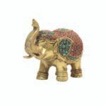Brass Elephant Status Stone work - Image 2