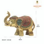 Brass Elephant Status Stone work - Image 3
