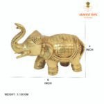 "Brass 4 Inches Handcrafted Brass Elephant//// Antique Creation Set of 2 Pc Brass Trunk Up Elephant Sculpture 4 Inch Elephant Statue" - Image 2