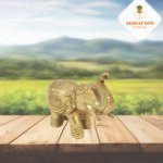 "Brass 4 Inches Handcrafted Brass Elephant//// Antique Creation Set of 2 Pc Brass Trunk Up Elephant Sculpture 4 Inch Elephant Statue" - Image 3