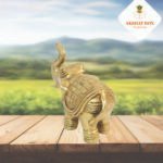 "Brass 4 Inches Handcrafted Brass Elephant//// Antique Creation Set of 2 Pc Brass Trunk Up Elephant Sculpture 4 Inch Elephant Statue" - Image 4