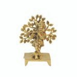 Brass Krishna with Kalpavriksha Tree Statue (9") - Image 2
