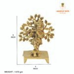 Brass Krishna with Kalpavriksha Tree Statue (9") - Image 3