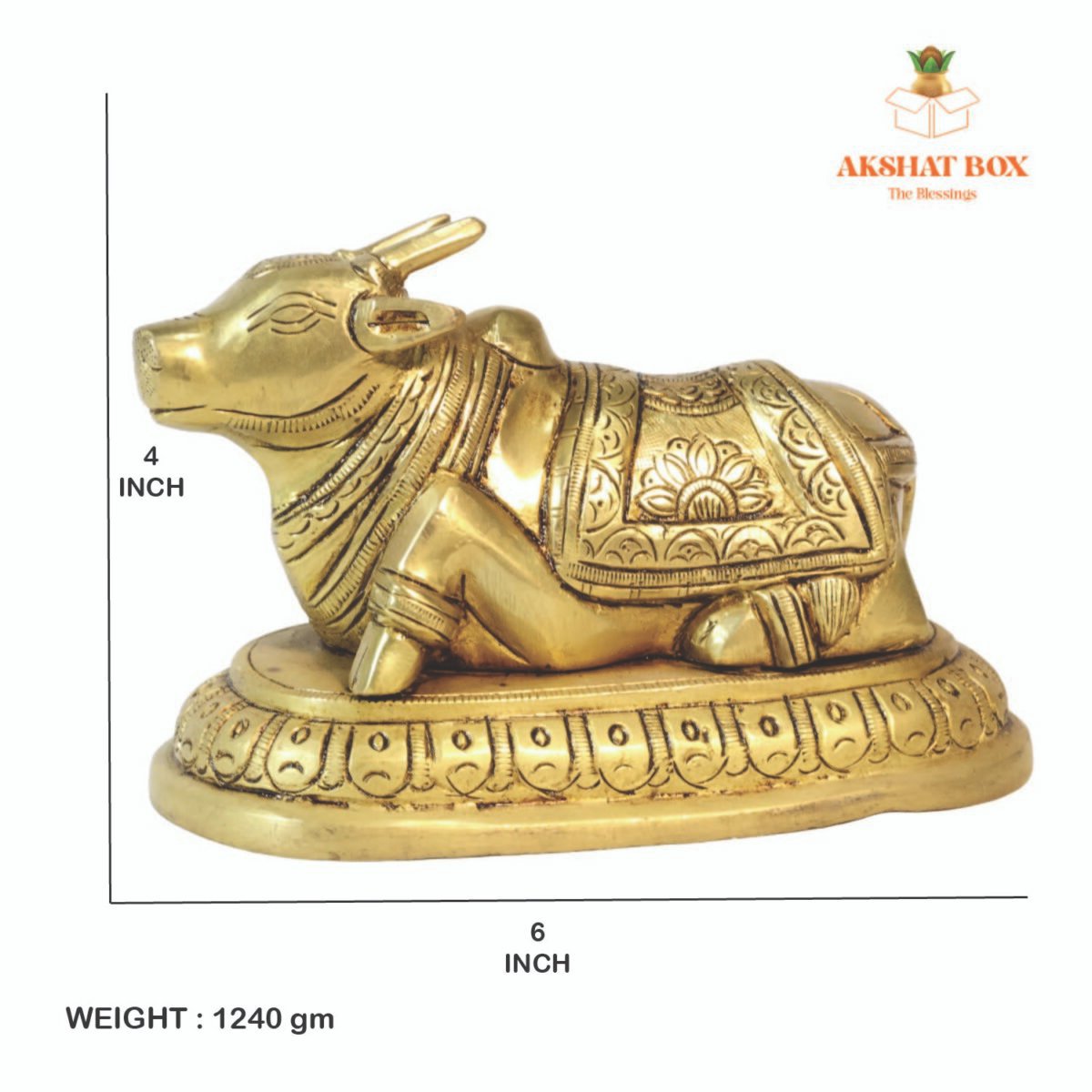 Brass Nandi Engraved - Image 3