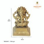 Brass Antique  Ganesh Idol with dholak - Image 3