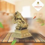 Brass Antique  Ganesh Idol with dholak - Image 5