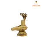 Pure Brass Shiva Linga with  Five headed Snake - Image 3