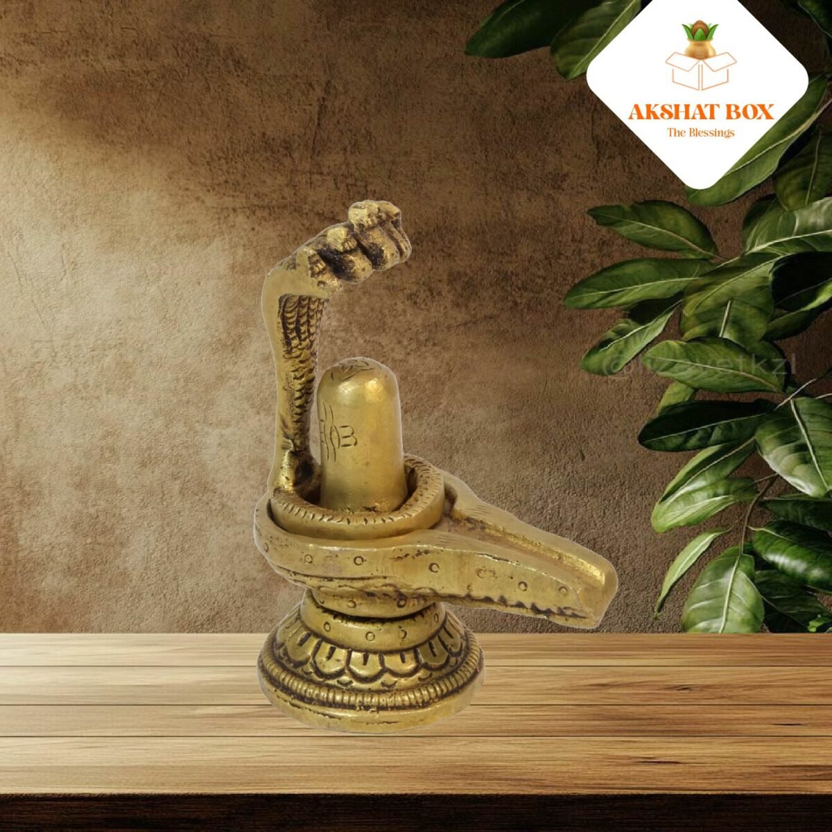 Pure Brass Shiva Linga with  Five headed Snake - Image 7