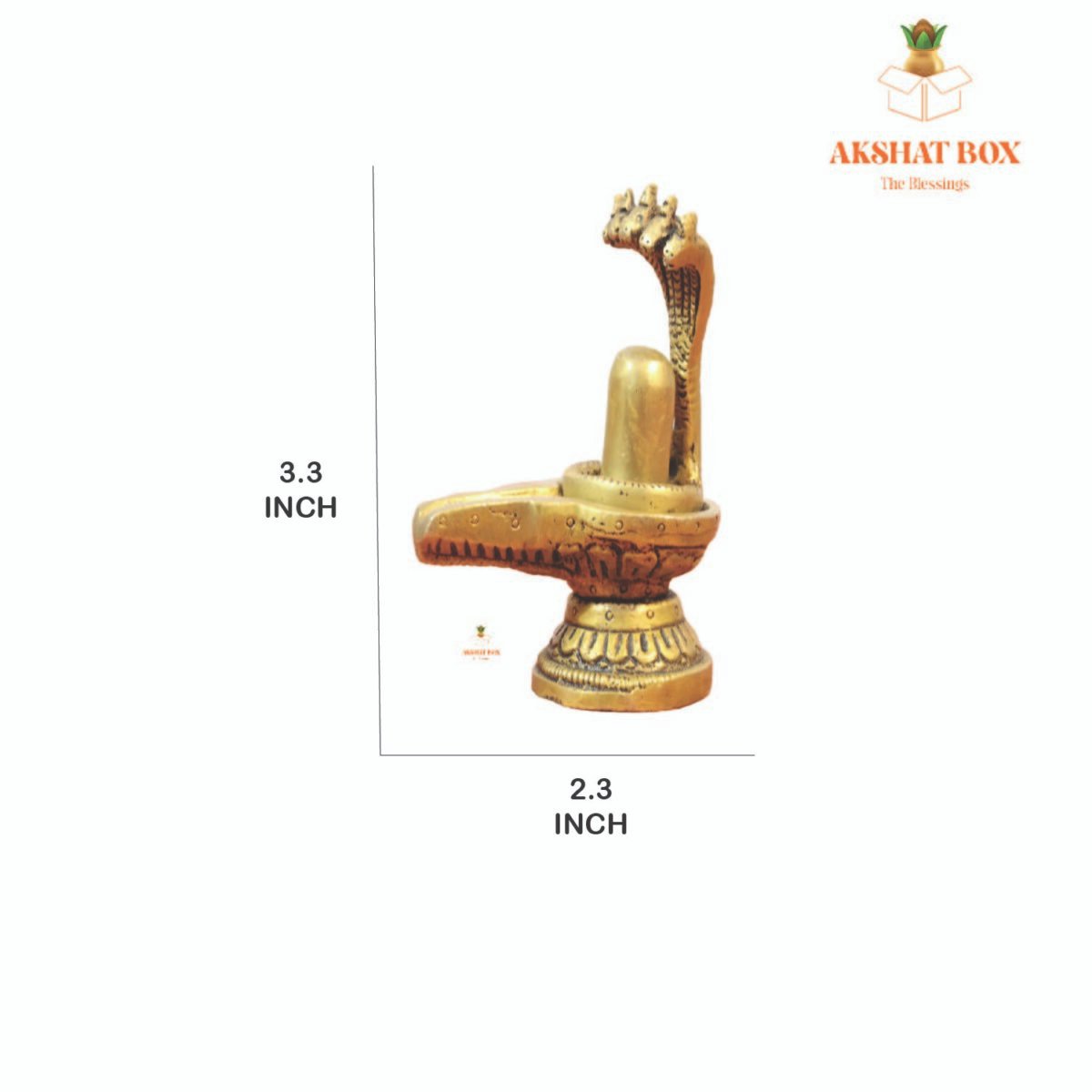 Pure Brass Shiva Linga with  Five headed Snake - Image 9
