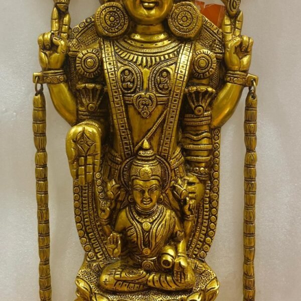 34-inch brass Tirupati Balaji statue with Goddess Lakshmi by AkshatBox