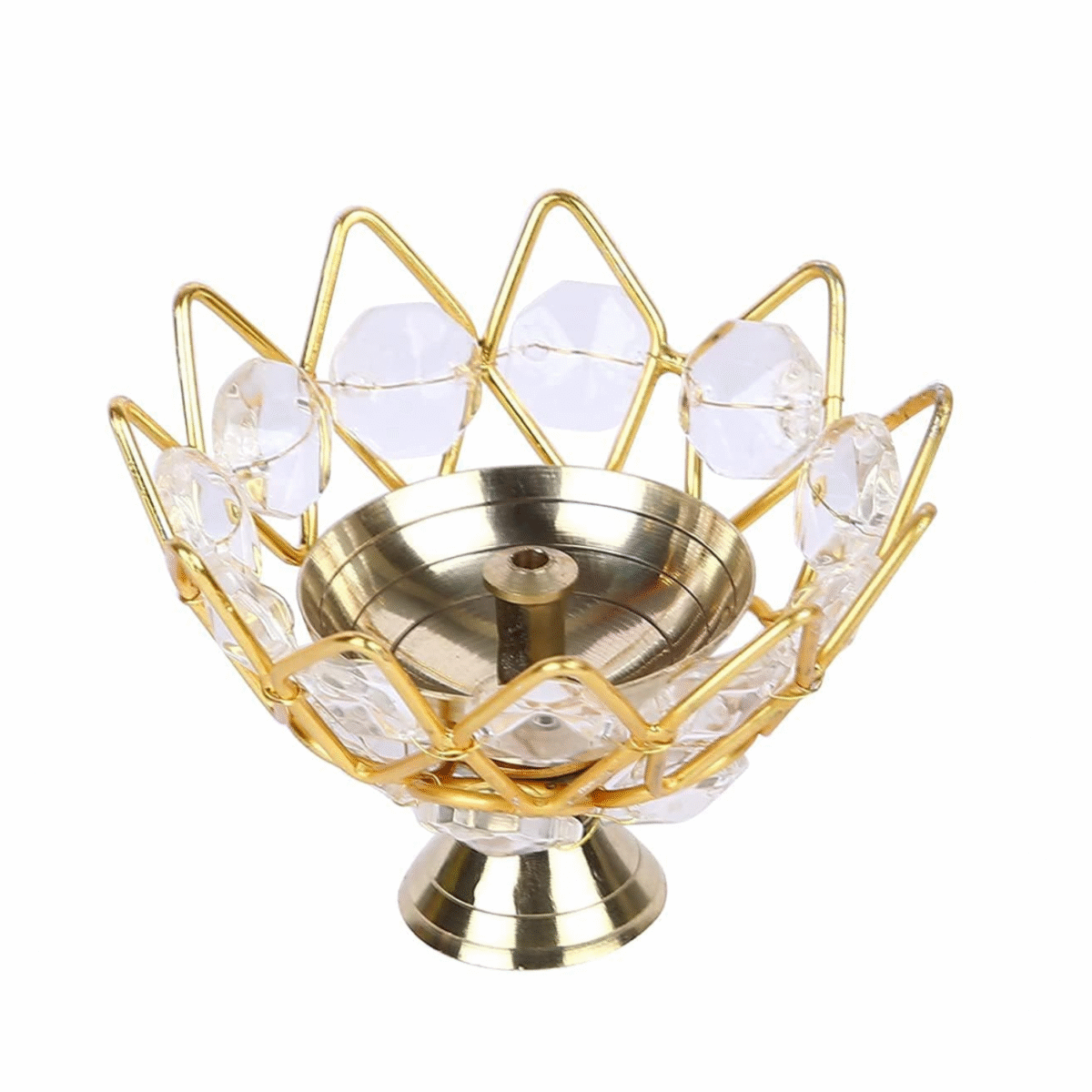 BRASS AND CRYSTAL AKHAND DIYA - Image 7