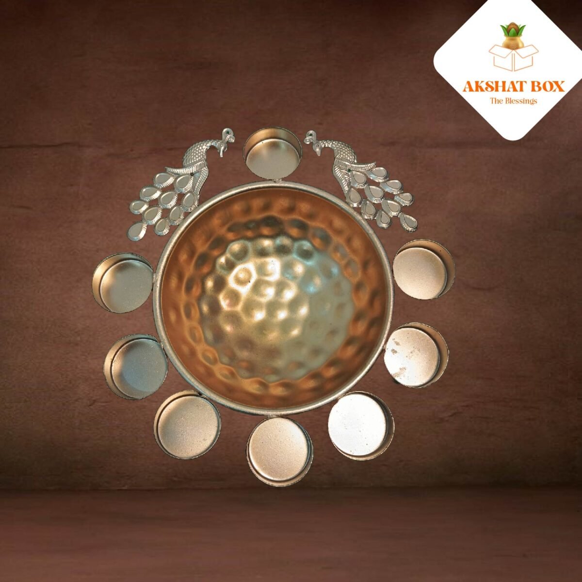 Handcrafted Golden Peacock Urli Bowl Diya – A Symbol of Elegance & Tradition ✨ - Image 4