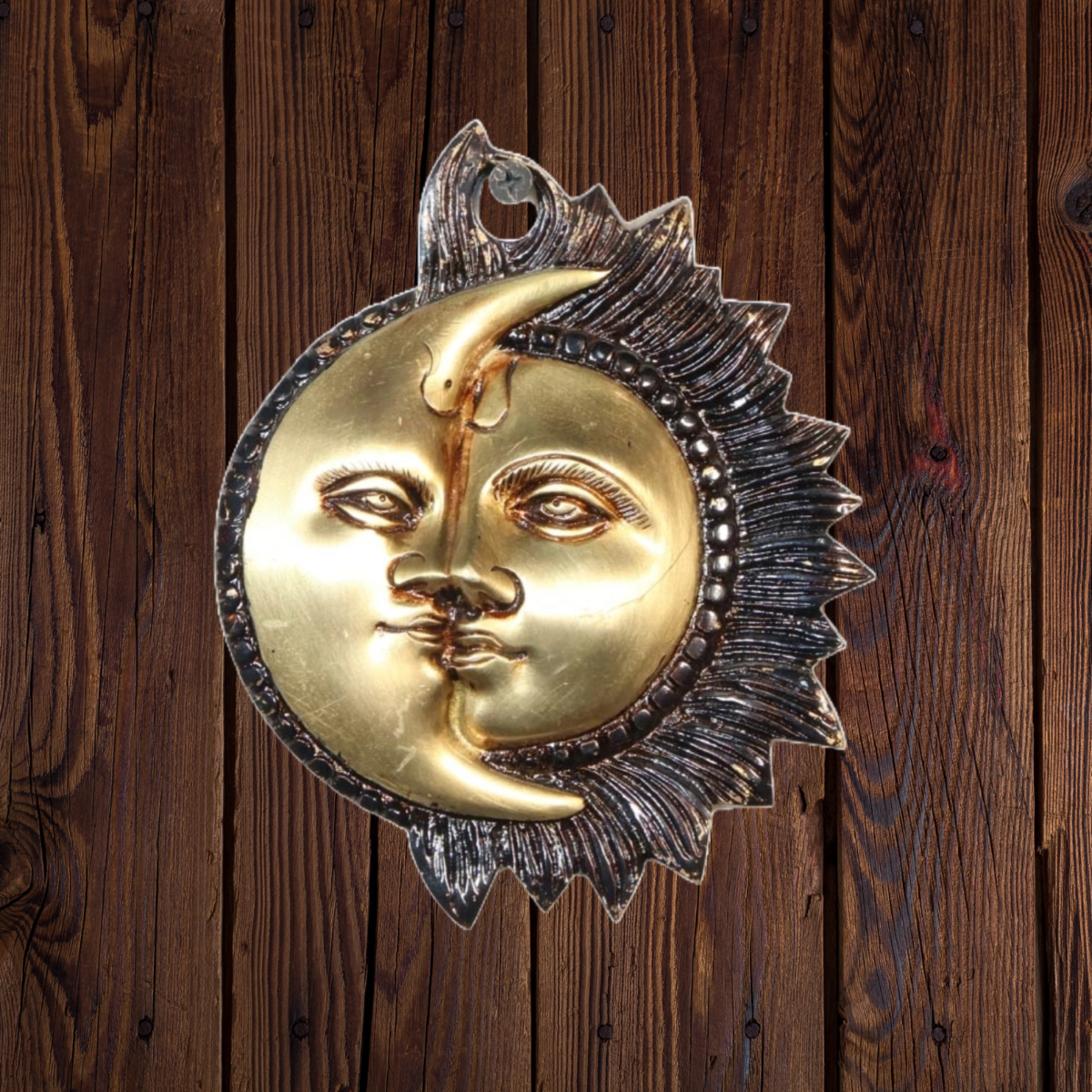 Wall Hanging Brass Moon and Sun  Face - Image 7