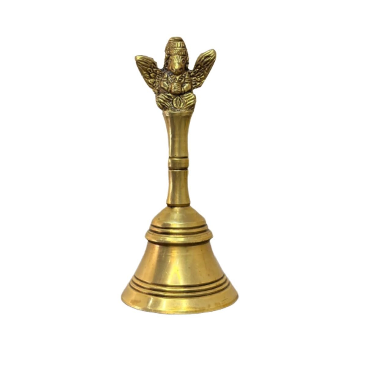 Brass Pooja Bell with Garun Sitting On Top  / Pure Brass Garuda Ganti - Image 2