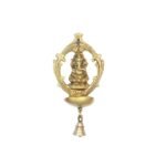 Brass Ganesh Wall Hanging Deepak with Bell - Image 2