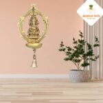 Brass Ganesh Wall Hanging Deepak with Bell - Image 3