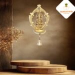 Brass Ganesh Wall Hanging Deepak with Bell - Image 4