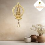 Brass Ganesh Wall Hanging Deepak with Bell - Image 6