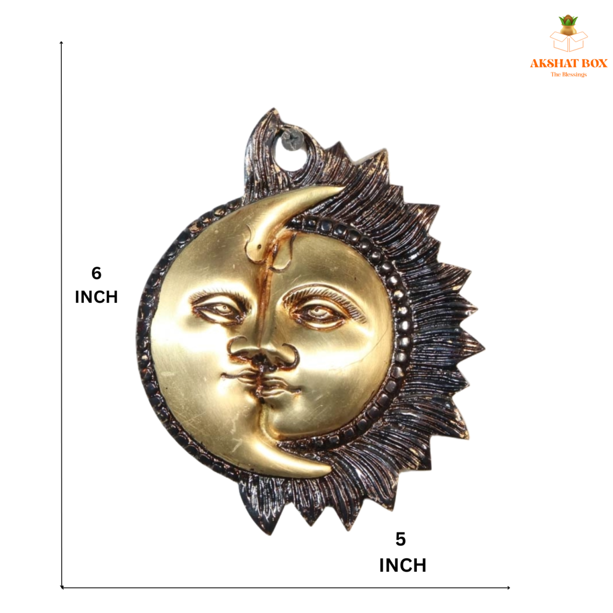 Wall Hanging Brass Moon and Sun  Face - Image 8