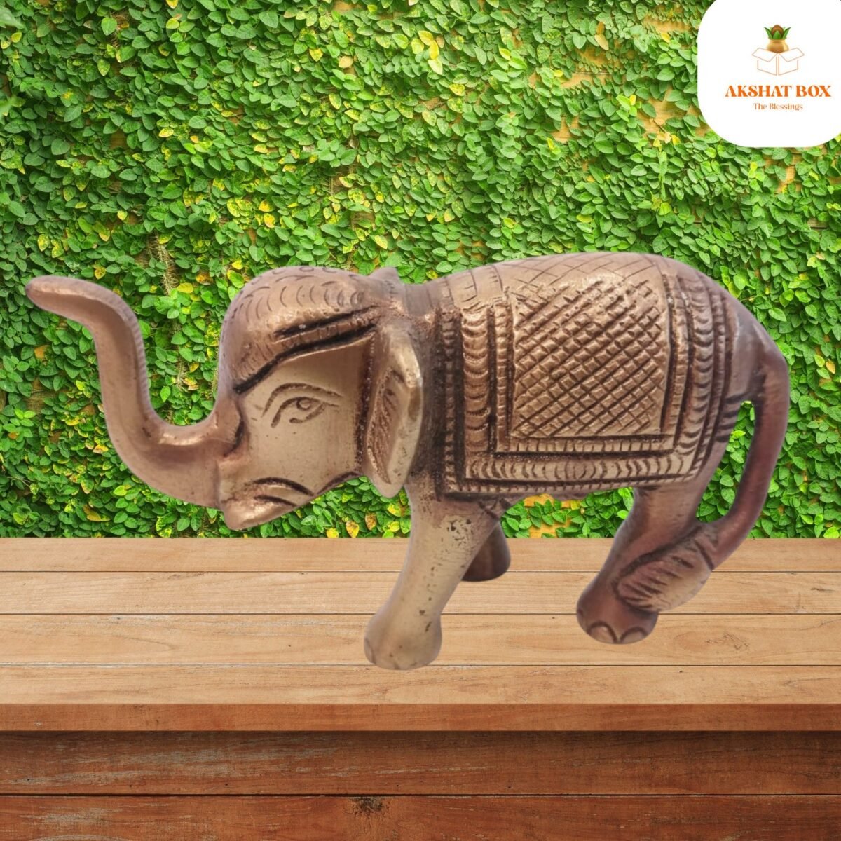 Antique Golden Brass Elephant Idol (3inch) - Image 4