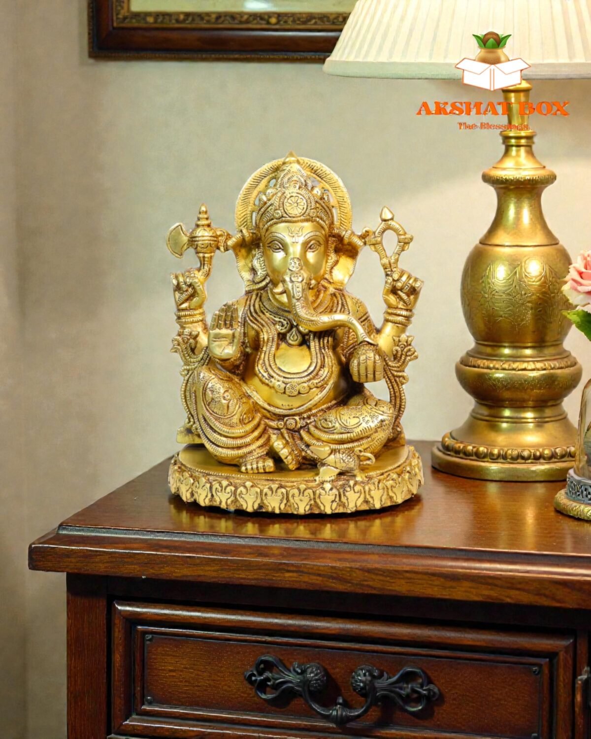 Brass Ganesh Idol – Majestic Symbol of Prosperity & Divine Power - Image 5