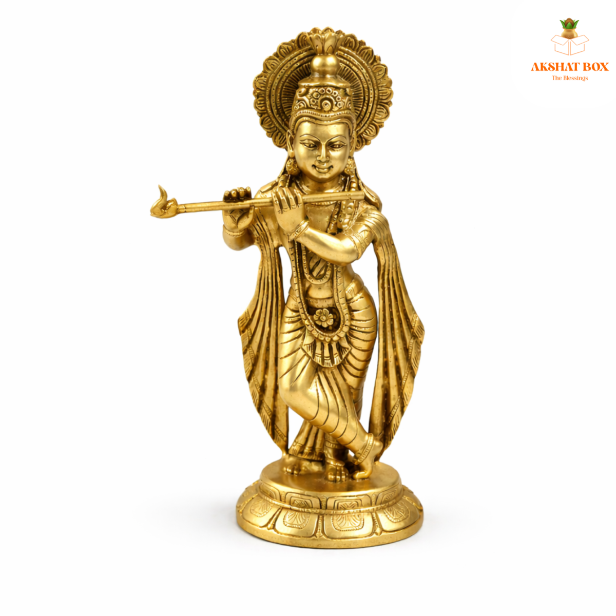 BRASS KRISHNA WITH FLUTE - Image 2