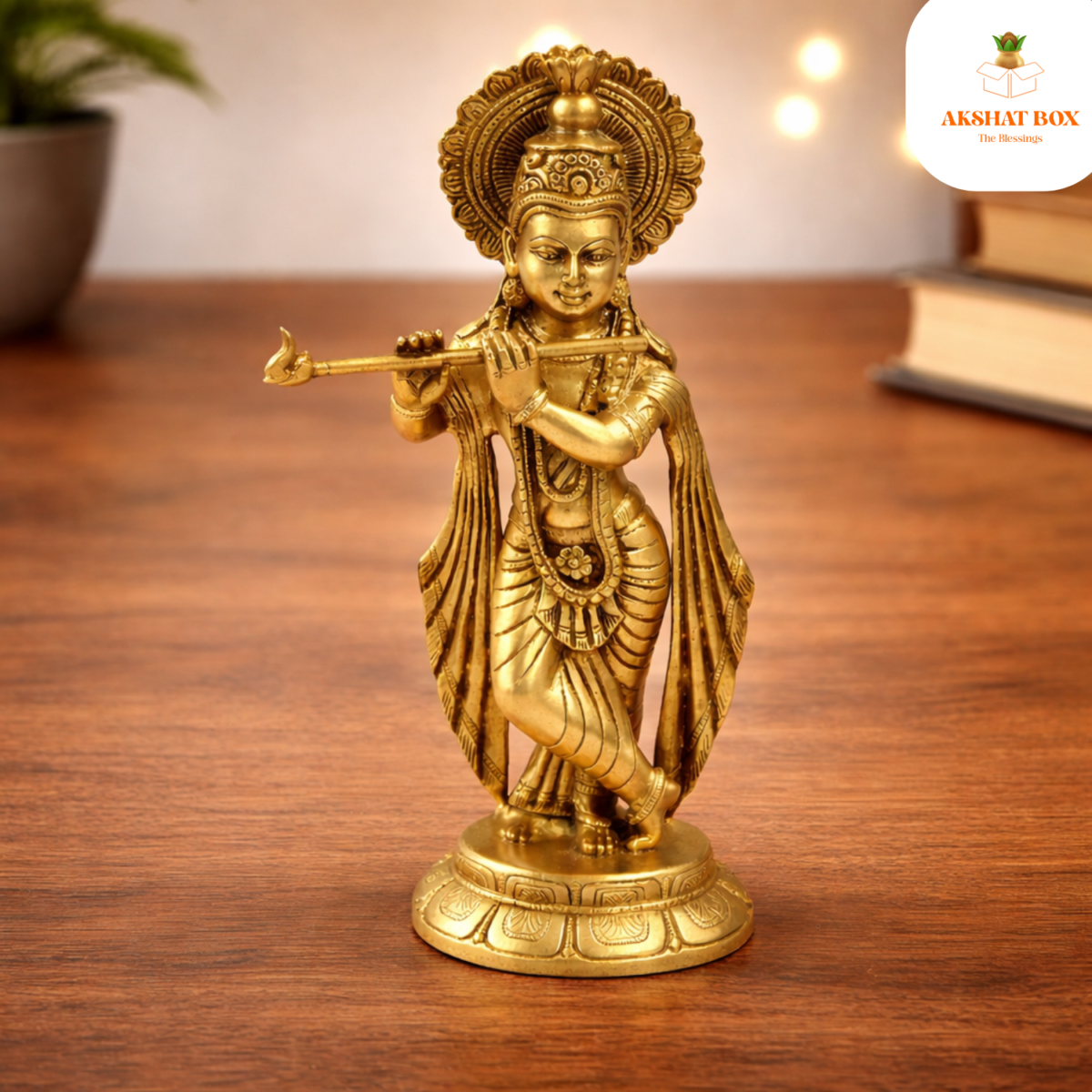 BRASS KRISHNA WITH FLUTE - Image 3