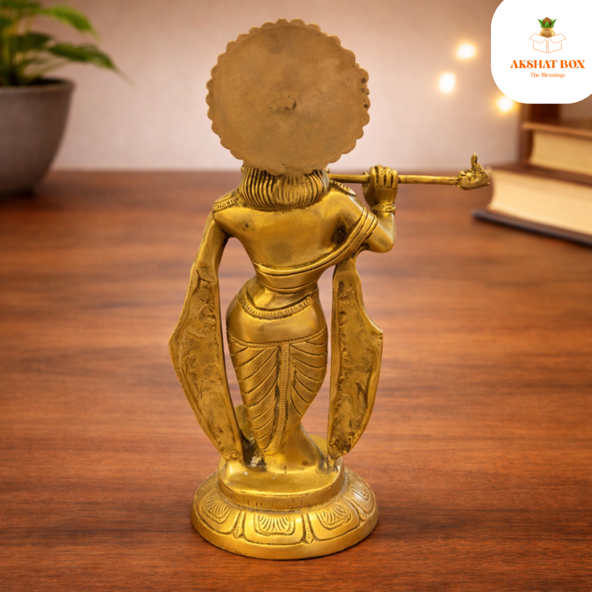 BRASS KRISHNA WITH FLUTE - Image 4