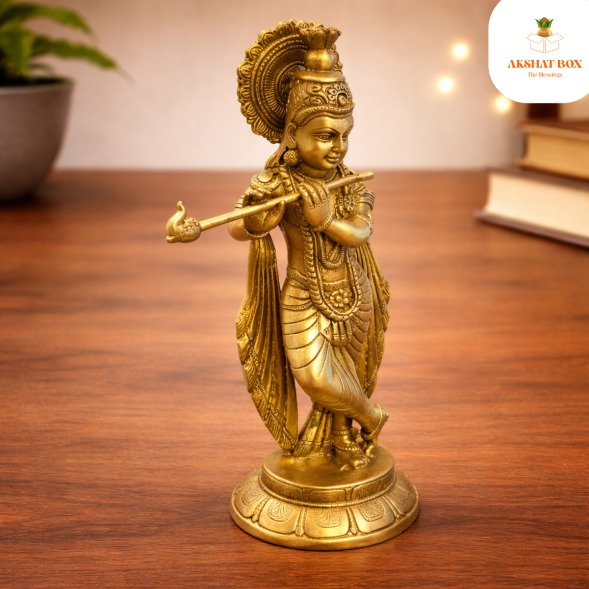 BRASS KRISHNA WITH FLUTE - Image 5
