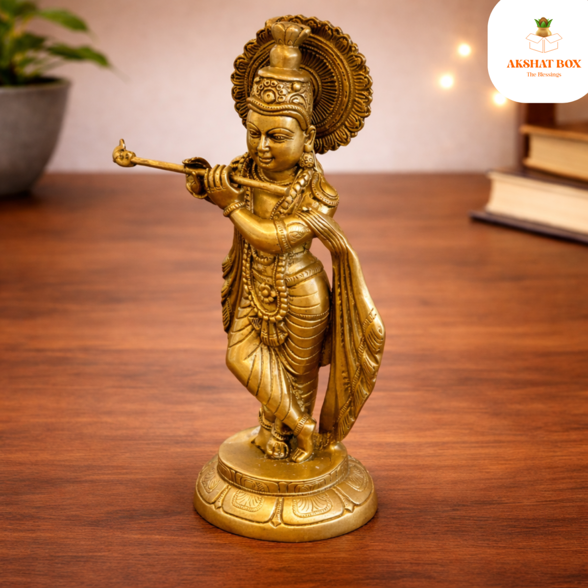 BRASS KRISHNA WITH FLUTE - Image 6