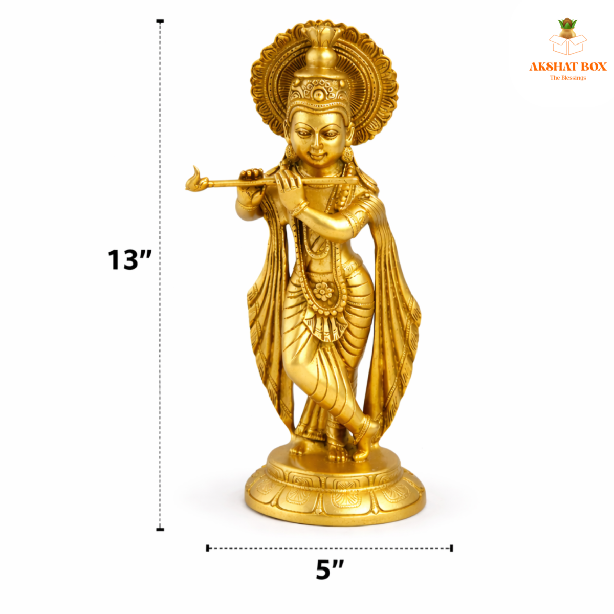 BRASS KRISHNA WITH FLUTE - Image 7