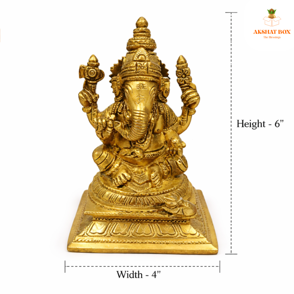 AKSHAT BOX BRASS GANESH IDOL - Image 2
