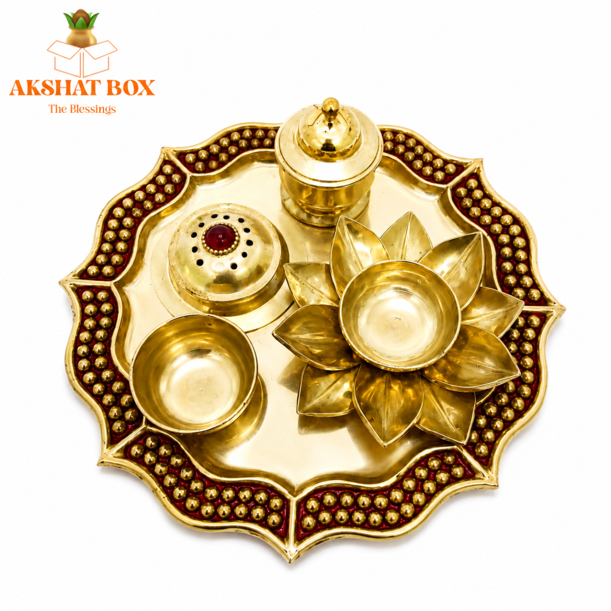 Brass aarti Thali - Image 4