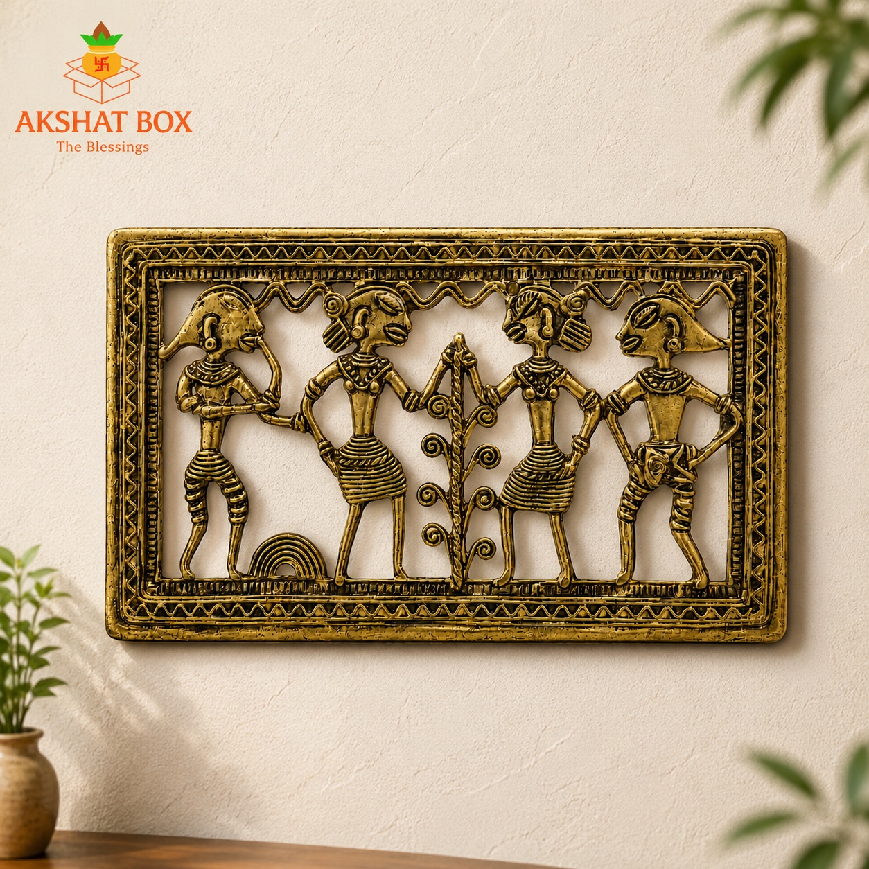 1 (4) TRIBAL WALL HANGING - Image 1