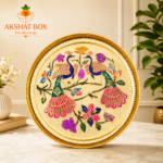 Traditional Minakari Brass Peacock Pooja Thali (12')