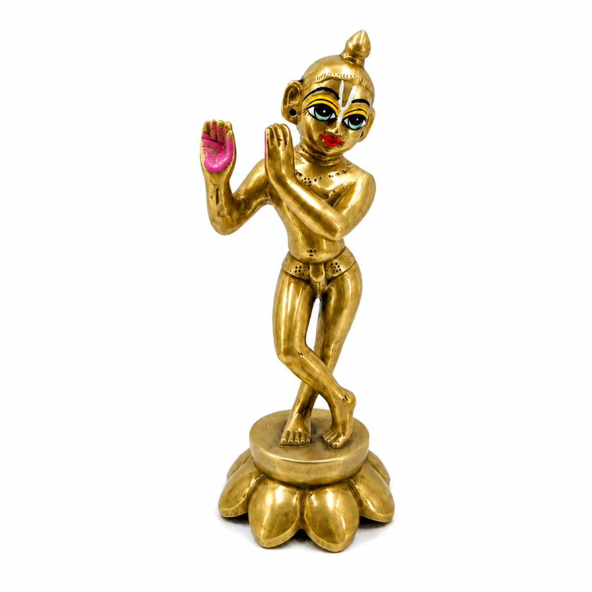 Lord Krishna Brass Idol 7 Inch - Image 2