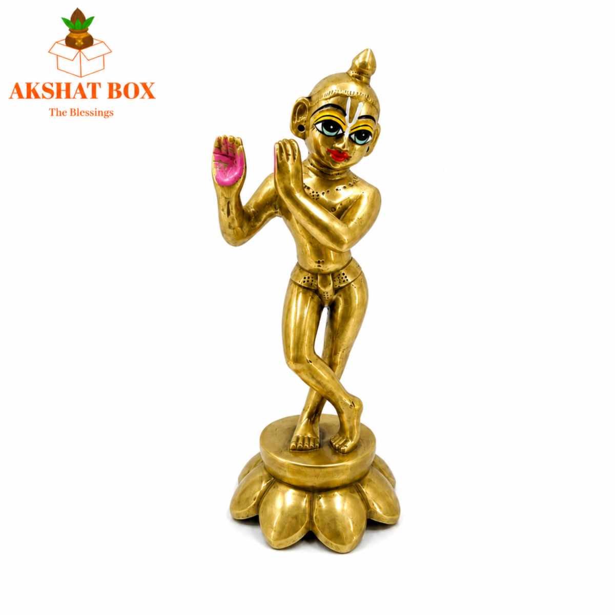 Lord Krishna Brass Idol 7 Inch - Image 3